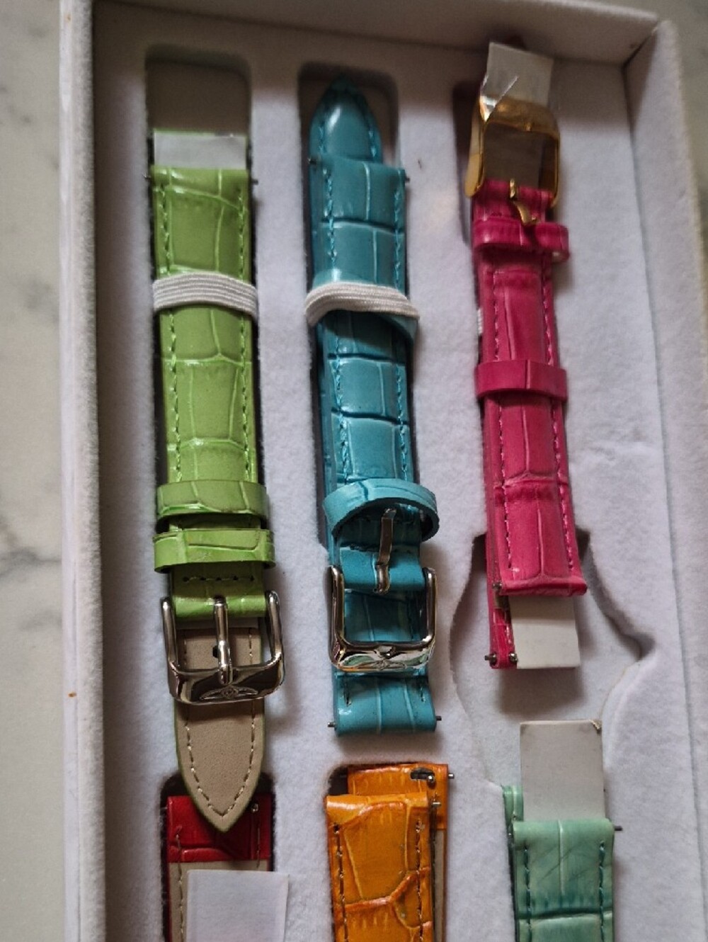 Invicta Multicolor Croc-Embossed Interchangeable Watch Strap Set (6) - Picture 2 of 10